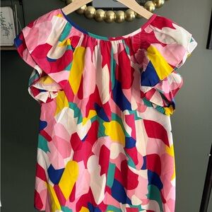 JODIFL Multicolor Floral Ruffle Sleeve Blouse
